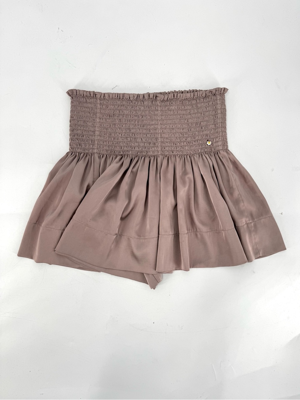 NATURAL LIFE Mauve Smocked Ruffle Collar Blouse